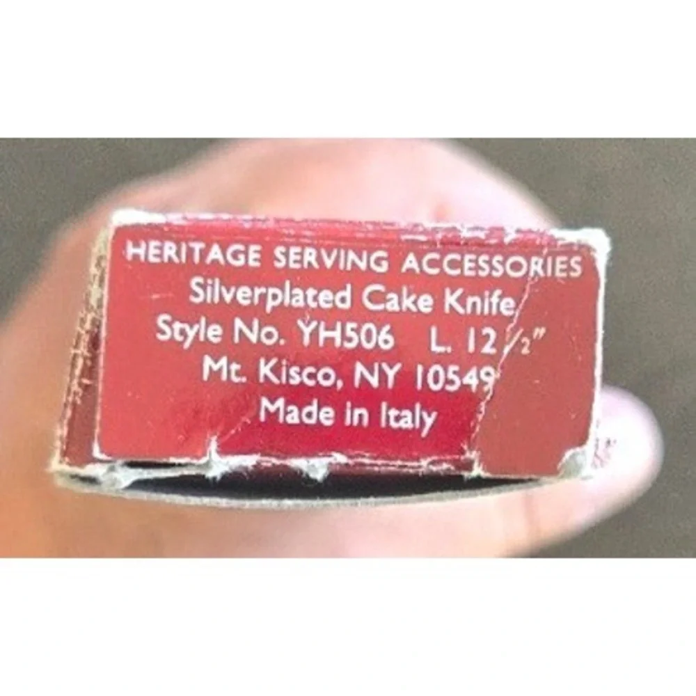 Gorham‎ Heritage Silverplated Cake Knife 12.5 inch Stainless Blade YH506 Italy